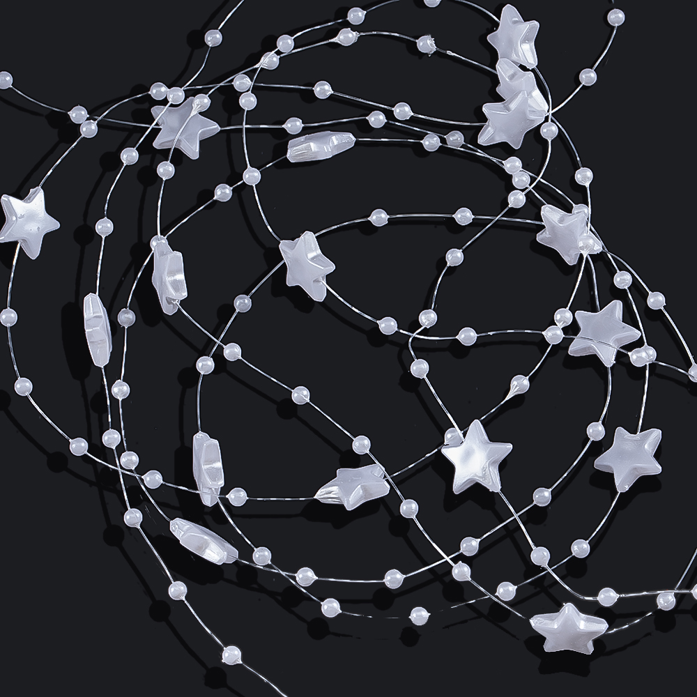 Fishing Line - 10Meters White Color Star Beads Chain